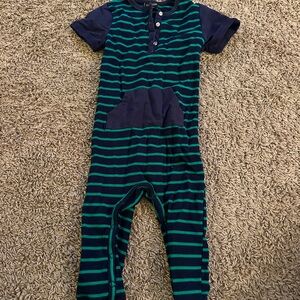 Little Bipsy Navy and Green Striped Bodysuit